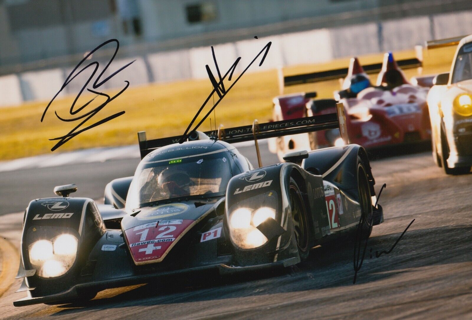 Prost, Heidfeld, Jani Hand Signed 12x8 Photo Poster painting - Rebellion Le Mans Autograph.