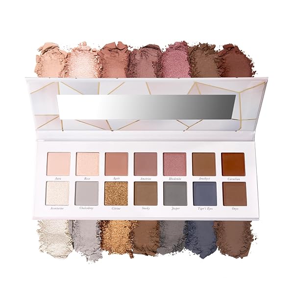 LAURA GELLER NEW YORK The Delectables Earthy Essentials Baked Eyeshadow Palette | 14 Pigmented Eyeshadows Blendable Natural Look 01 The Delectables Baked Eyeshadow Palette Earthy Essentials