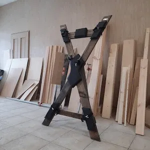 pornhint Pornhint St. Andrews Cross without footrest BDSM dungeon or secret room furniture bondage whipping punishment