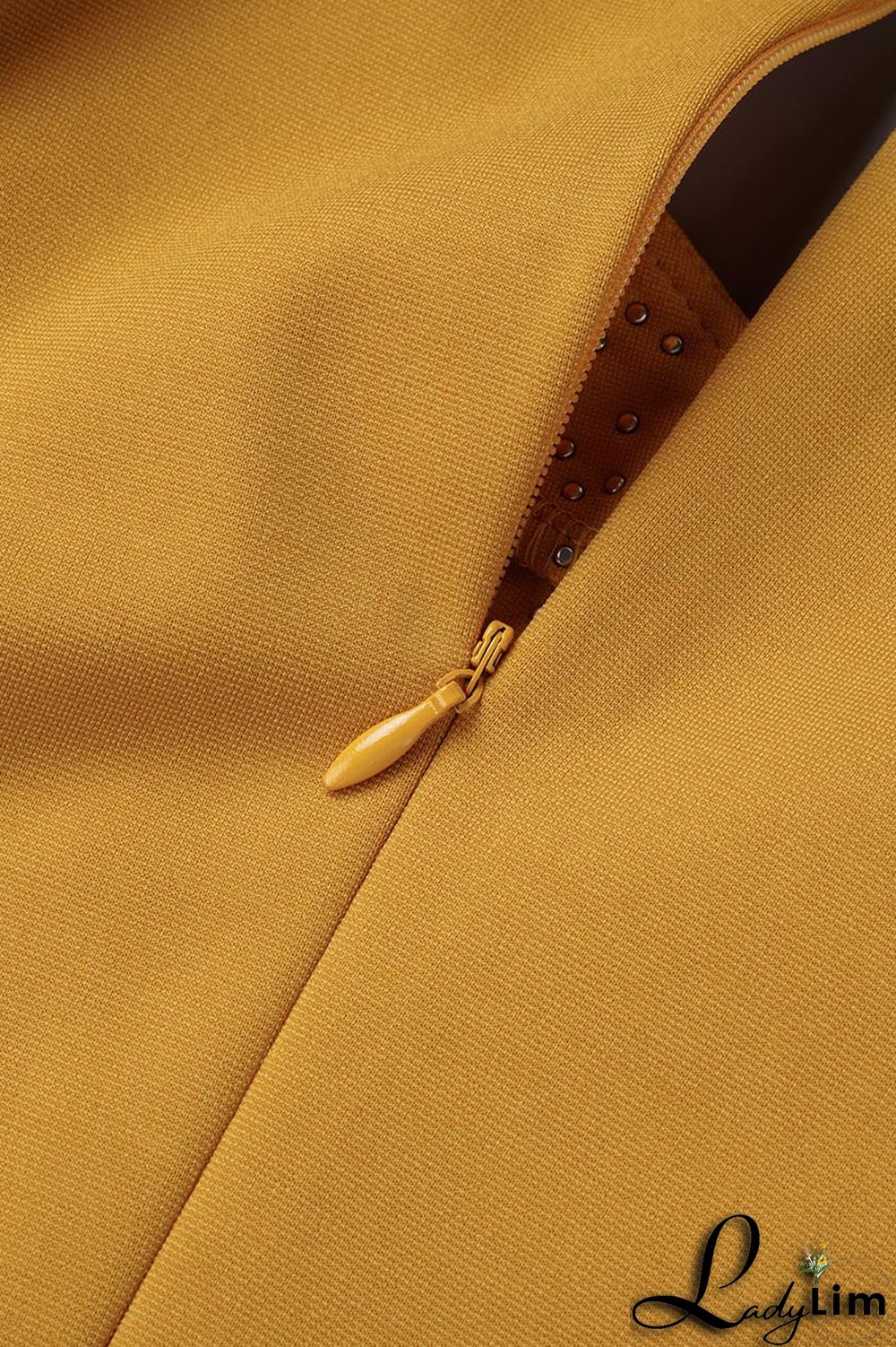 Yellow Casual Solid Patchwork Slit Beading V Neck One Step Skirt Dresses