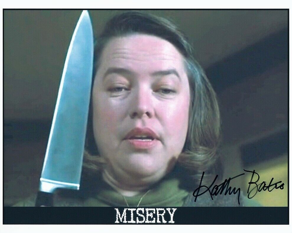 KATHY BATES hand-signed MISERY 8x10 lifetime coa CLOSEUP HOLDING BUTCHER KNIFE