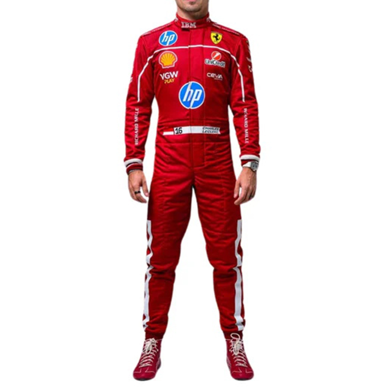 Men's Red Racing Print Jumpsuit