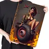 Pin up girl - Panneaux en &eacute;tain m&eacute;tallique(30*40cm)
