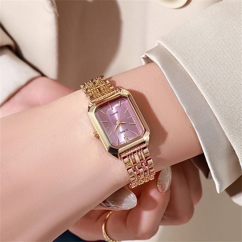 Fashion New Stainless Steel Women’s Business Casual Quartz Watch Light Luxury Women’s Stainless Steel Student Watch