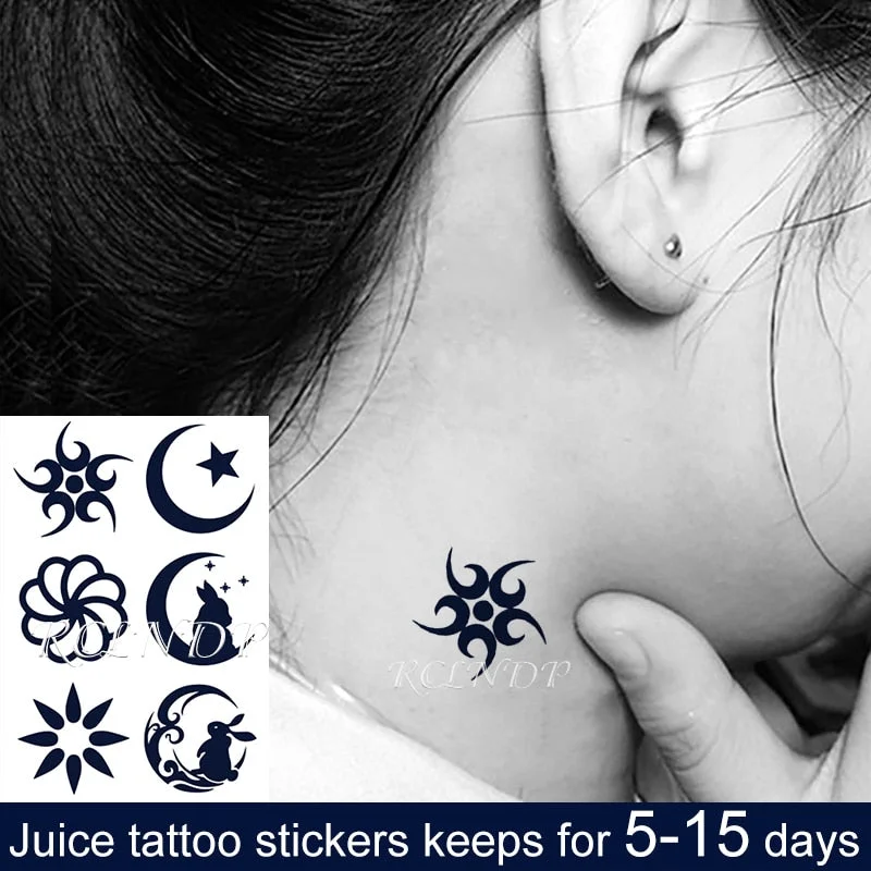 Waterproof Temporary Juice Ink Sticker Love Heart Hand Design Flower Fairy 8 Fruit Gel Long Lasting Tattoo for Men Women