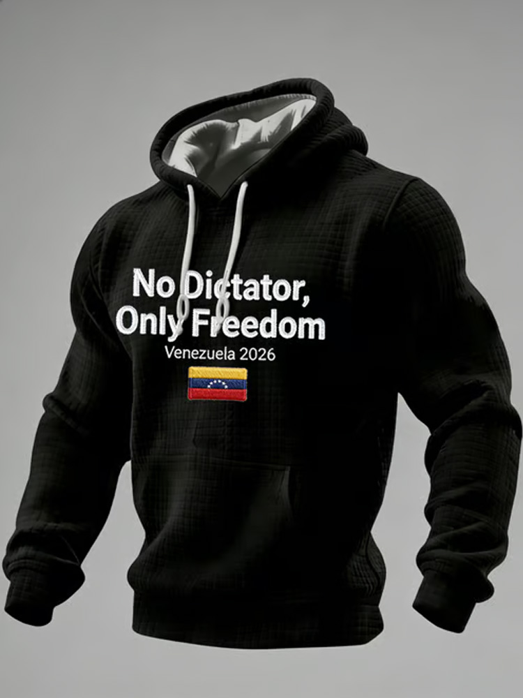 Maduro Arrested 2026 No Dictator Only Freedom Men's Pattern Hooded Sweatshirtrt artswardrobe