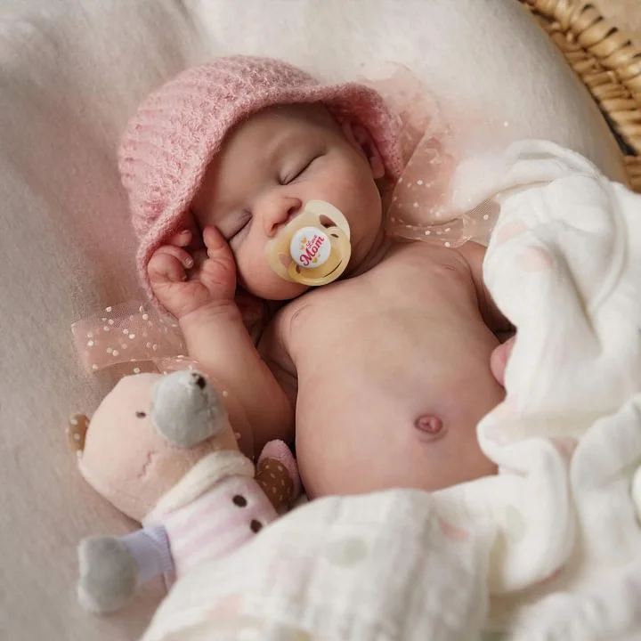  Flexible & Reusable Solid Silicone Newborn 12/16 Inches Baby Doll Boy and GIrl Kerry with Delicate Hand Painted Details - Reborndollsshop®-