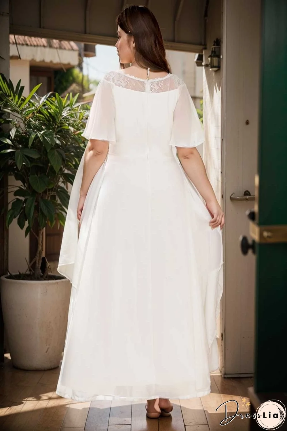 elegant boat neck a line midi dress for plus size women