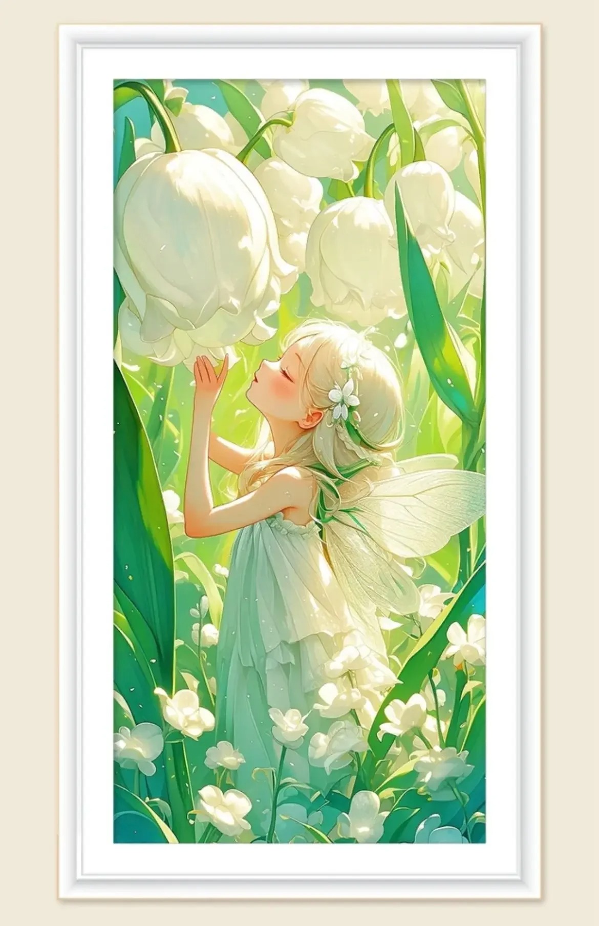 Tulip Fairy Girl 11CT/14CT Stamped Cross Stitch 40*80CM