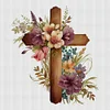 (Stamped/Counted) Wooden Flower Cross - 11CT Cross Stitch 40*40cm