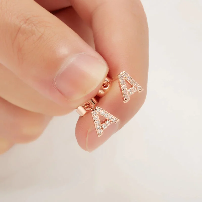 Sweet and Subtle Personalized A-Z Initial Letter Stud Earrings