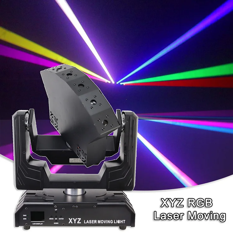 🎉New XYZ Axis Rotating 3W RGB Laser Moving Party Stage Lighting For Dj Club Room Dance Disco DMX Music Control Xmas Lights Lamp