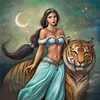 >SALE<Full Embroidery Cotton Thread 11CT Printed Princess Jasmine Cross Stitch 40x40cm