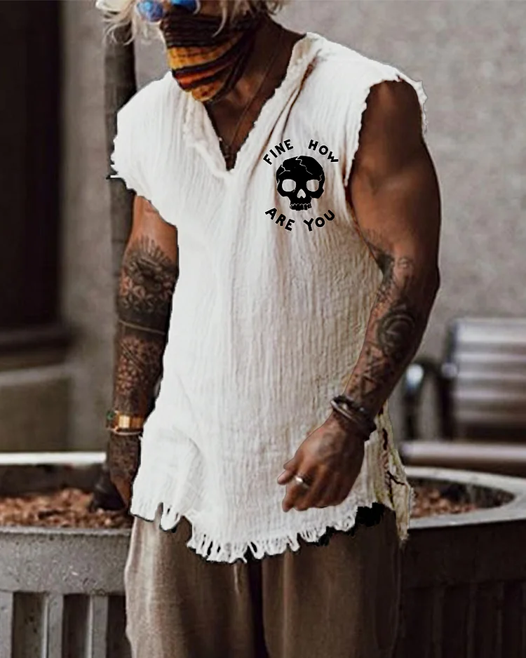 Fine How Are You Linen Tank Top