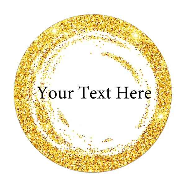 Gold Theme Luxury Glitter Stickers Customized Name Text Sticker Wedding Baby Shower Birthdays Baptism Holidays DIY Decor