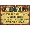 Public Notice - Metal Tin Signs(8*12Inch/12*16Inch) - Bar