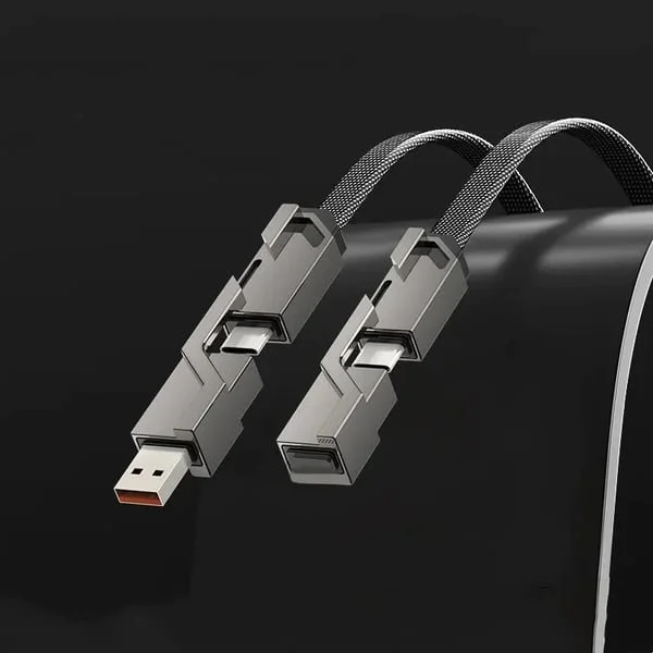 ✨4-in-1 Flat Braided Anti-Tangle Charger Cord⏰Promotion 49% OFF Limited Time🛒