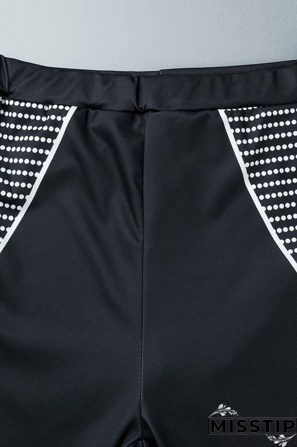 Black Casual Sportswear Print Patchwork O Neck Short Sleeve Two Pieces