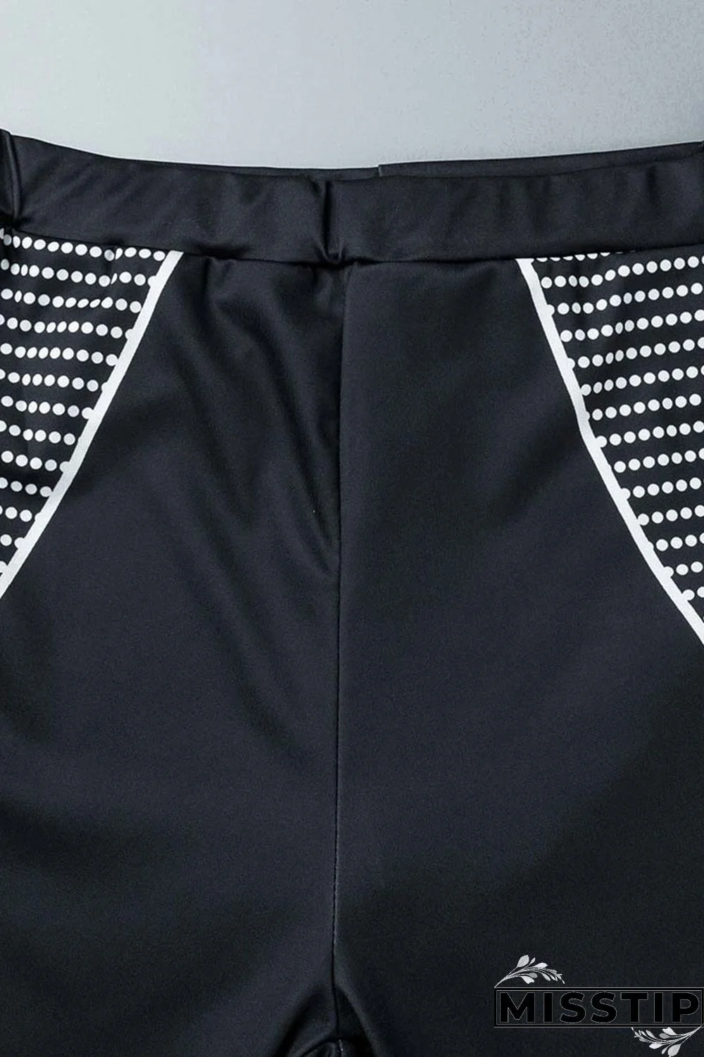 Black Casual Sportswear Print Patchwork O Neck Short Sleeve Two Pieces