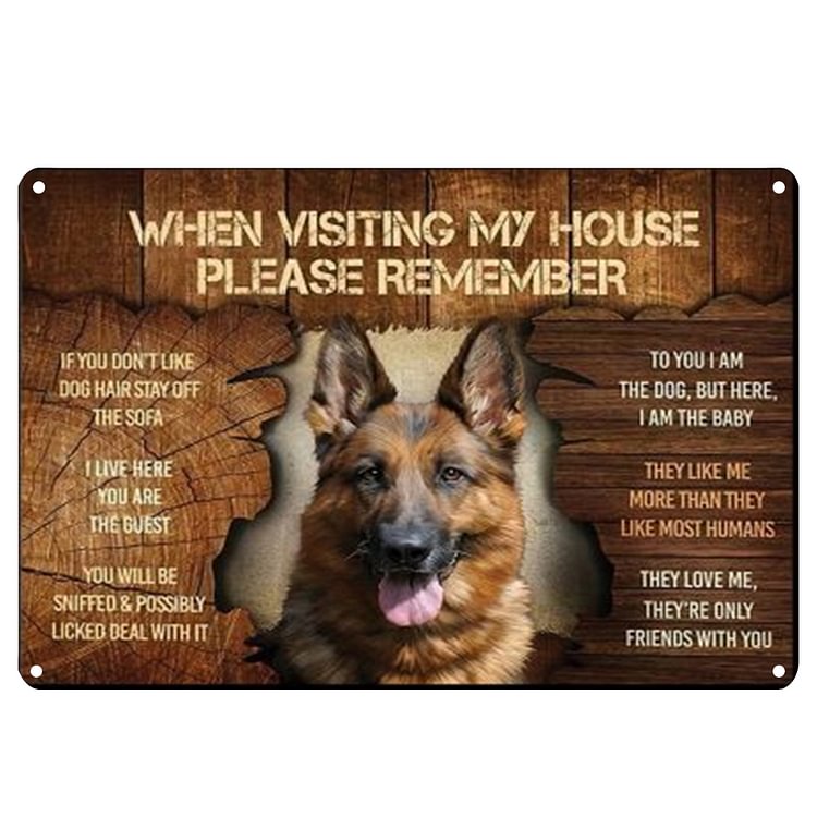 When Visiting My House Please Remember - Vintage Tin Signs/Wooden Signs - 7.9x11.8in & 11.8x15.7in