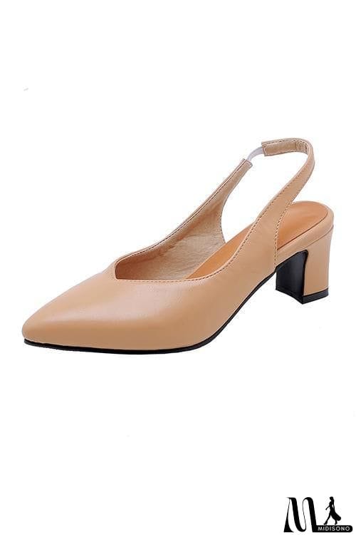 MidiSono - Pointed Toe Mid Heel Pumps