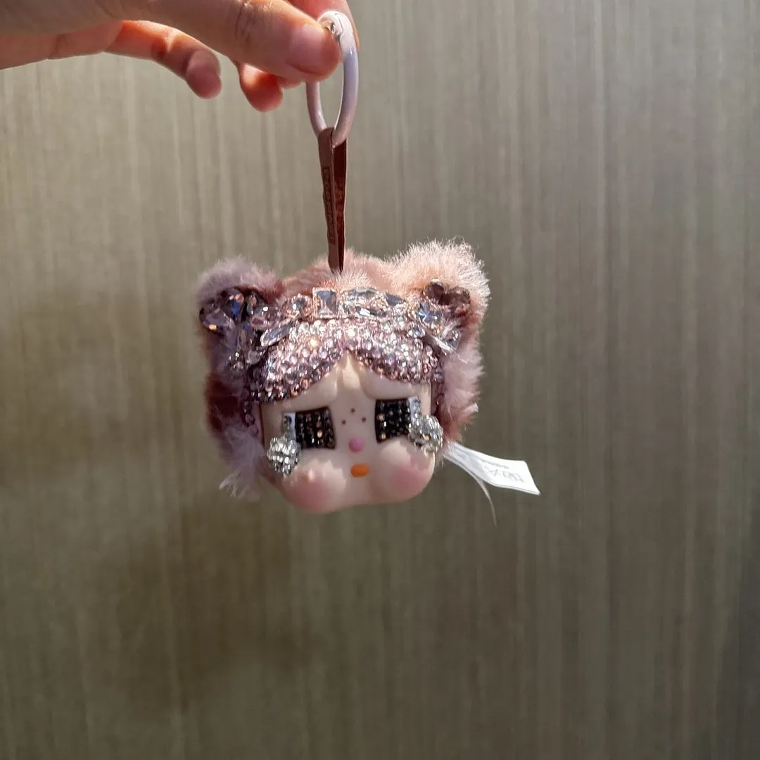 Handmade DIY sticker diamond model bubble cryBABY leopard leopard cat cat series sticker diamond explosion vinyl face plush pendant doll