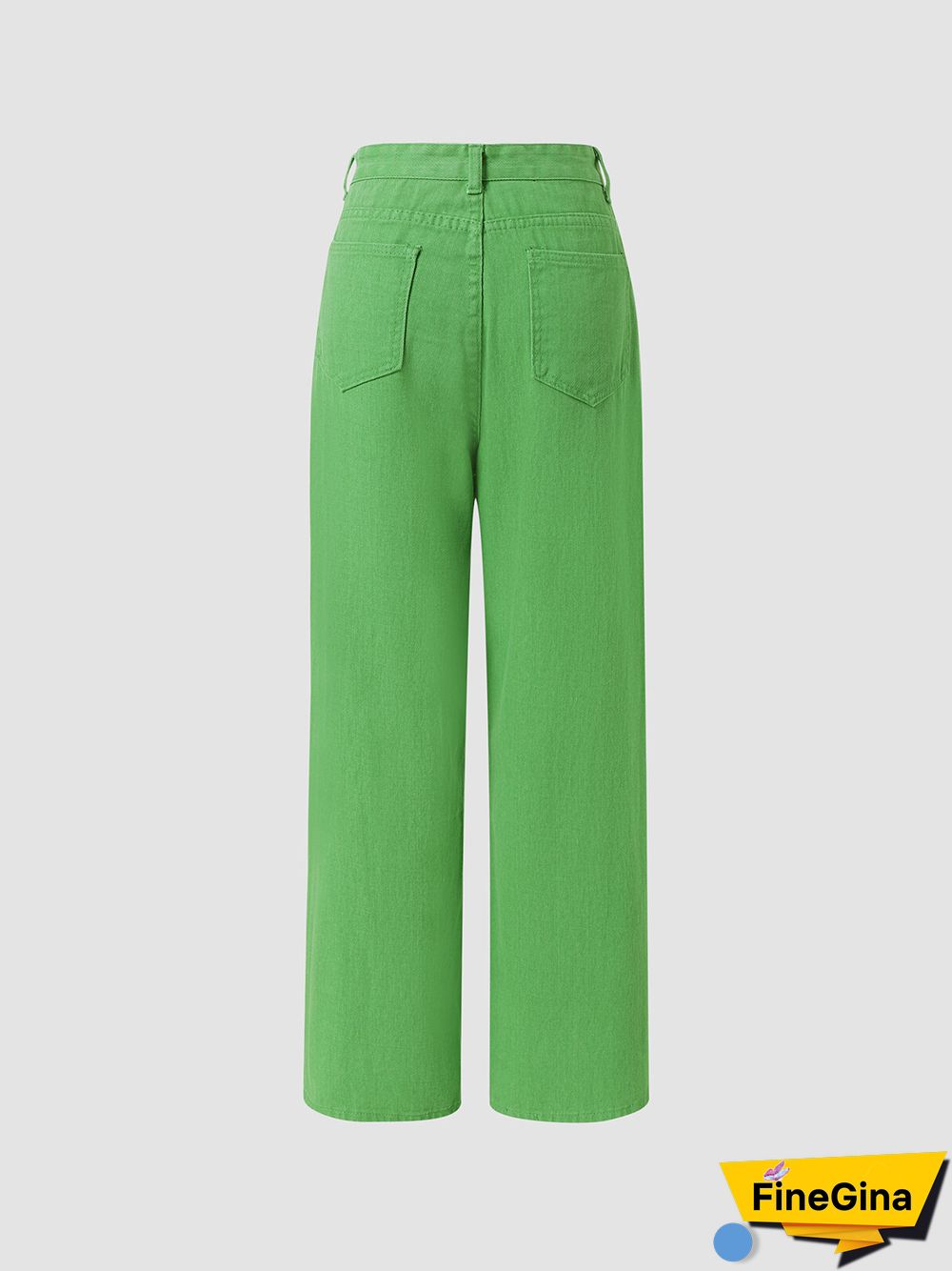 Women Solid Pocket Casual Straight Leg Denim Jeans