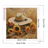 5D DIY Full Square Drill Diamond Painting Sunflower Hat Kit Home Decor 35x35cm (C)