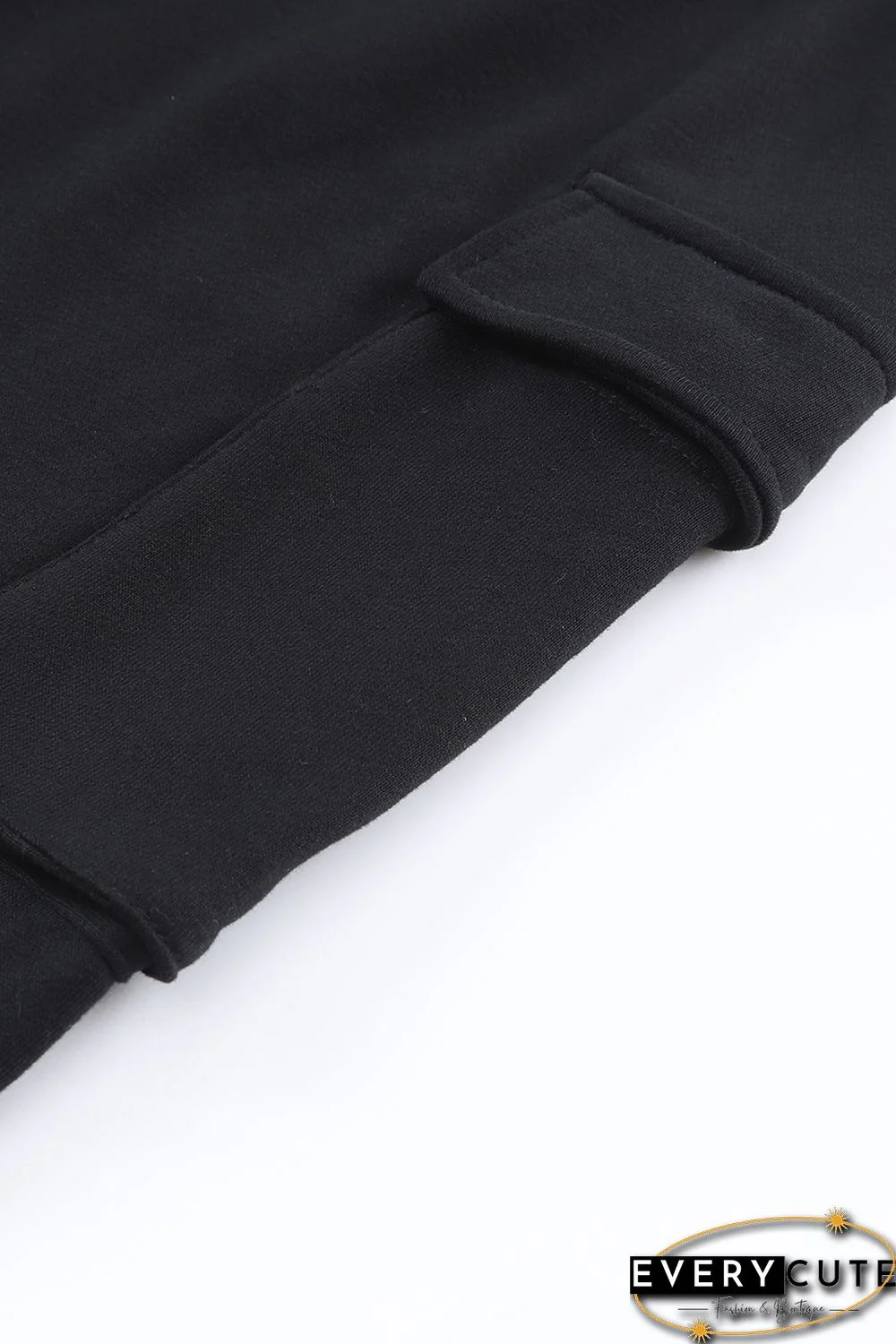 Black Drawstring Jogger Pants with Cargo Pockets