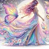 Colorful Butterfly Girl-11CT Stamped Cross Stitch 40*40cm