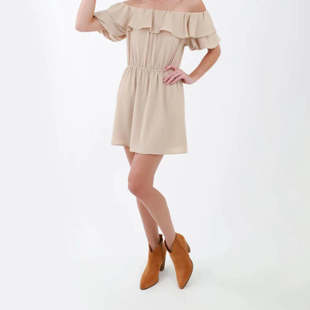 Tan Pointed Toe Chunky Heel Side Zipper Women's Western Boots