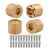 AMK 4pcs Brass Wheel Weights 22mm Wheel Hex Hub Widen Adapter for 1/10 RC Crawler 1.9in/2.2in Wheels Rim Axial SCX10 TRX4 Counterweight