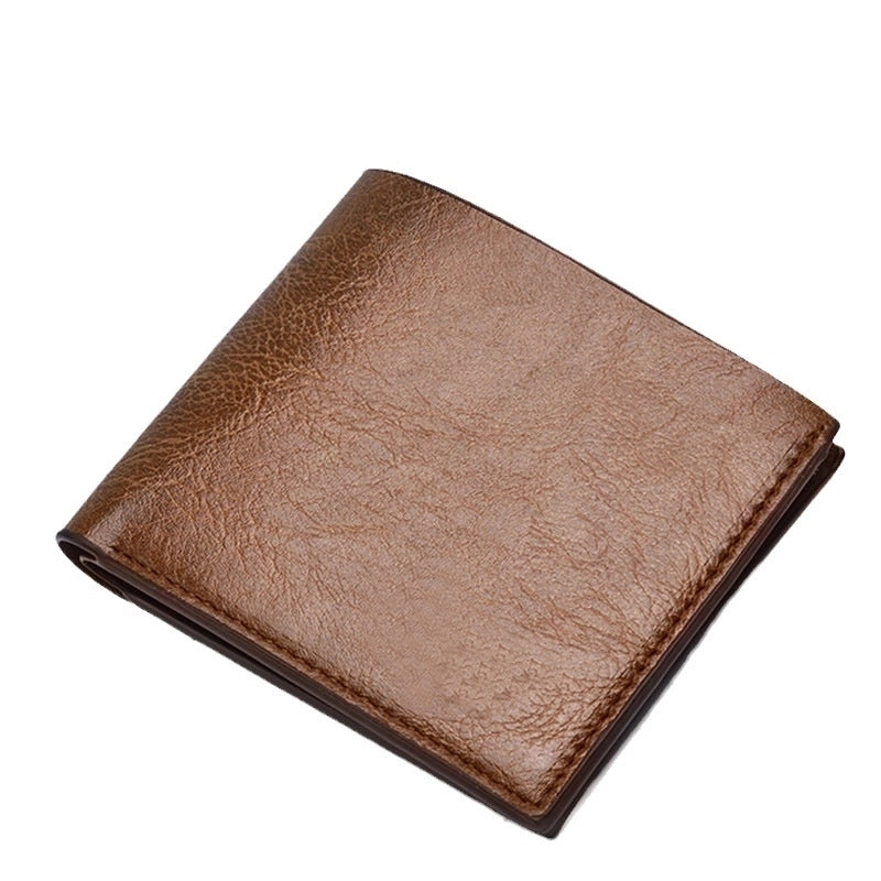Men’s Solid Color Pu Leather Open Small Wallets Long Wallets