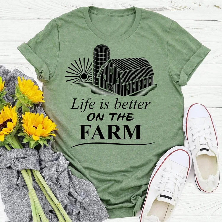 PSL - life is better on the farm village life T-shirt Tee -04060