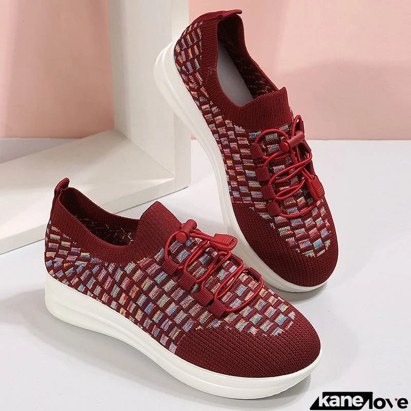 Women's Sports Breathable High Elasticity Mesh Slip-on Running Shoes