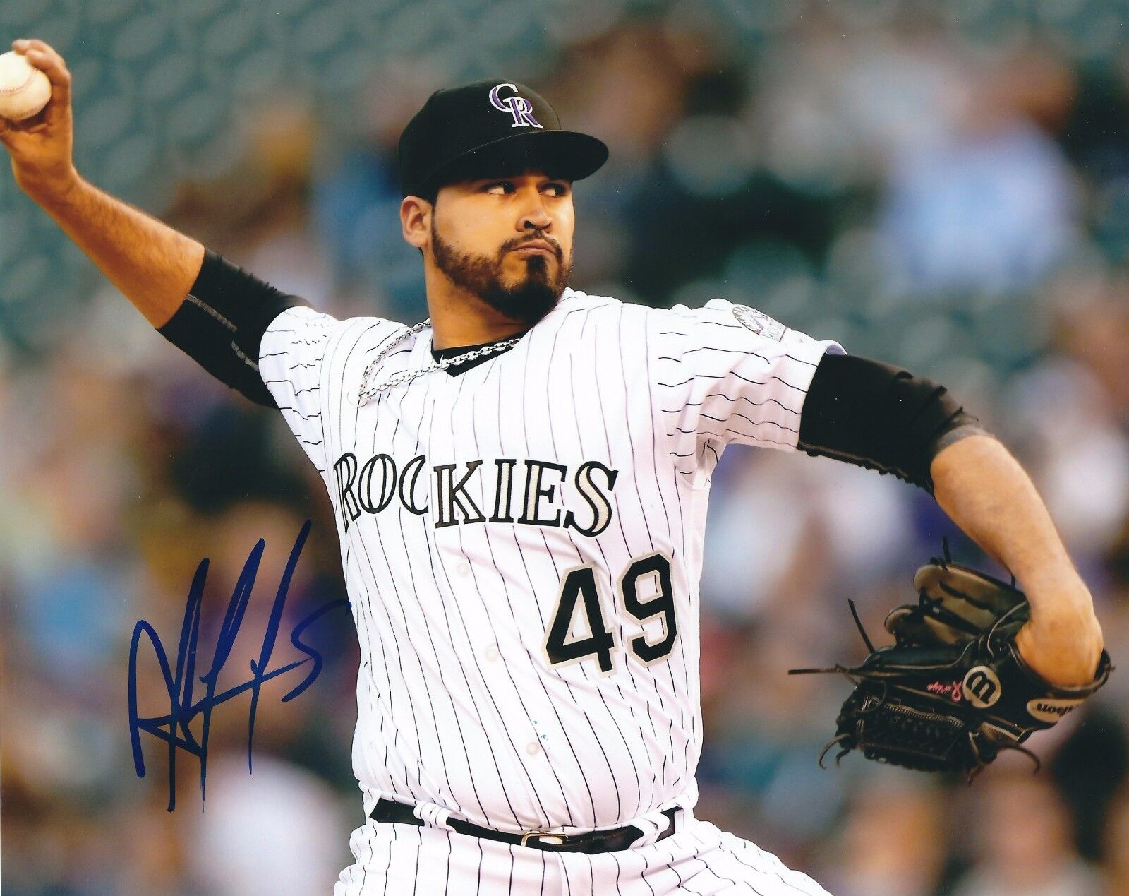 Autographed ANTONIO SENZATELA 8X10 Colorado Rockies Photo Poster painting - COA