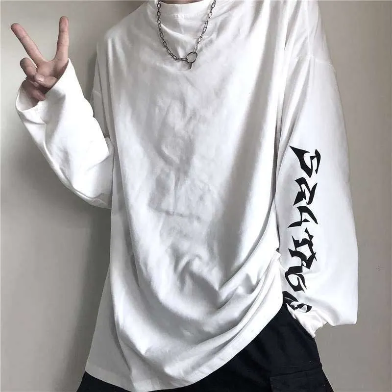NiceMix Retro Letter Print Women T Shirts Loose Harajuku Style Student Tees Autumn Wild Solid Cotton Tops Fashion 2020