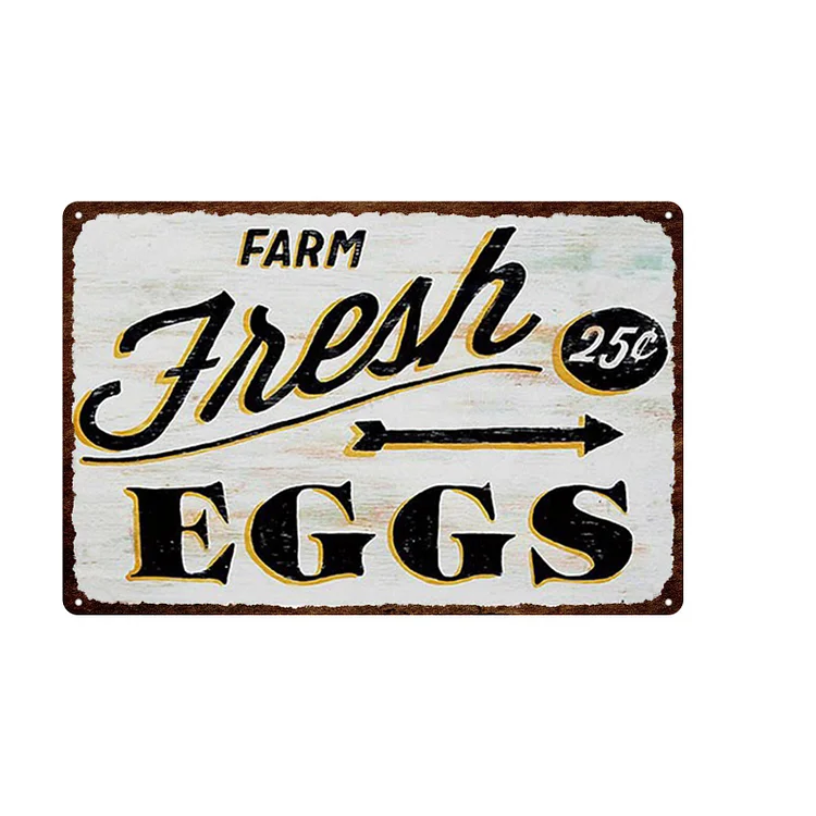 Oeufs frais de la ferme à vendre - enseignes en étain vintage / enseignes en bois - 7.9x11.8in & 11.8x15.7in