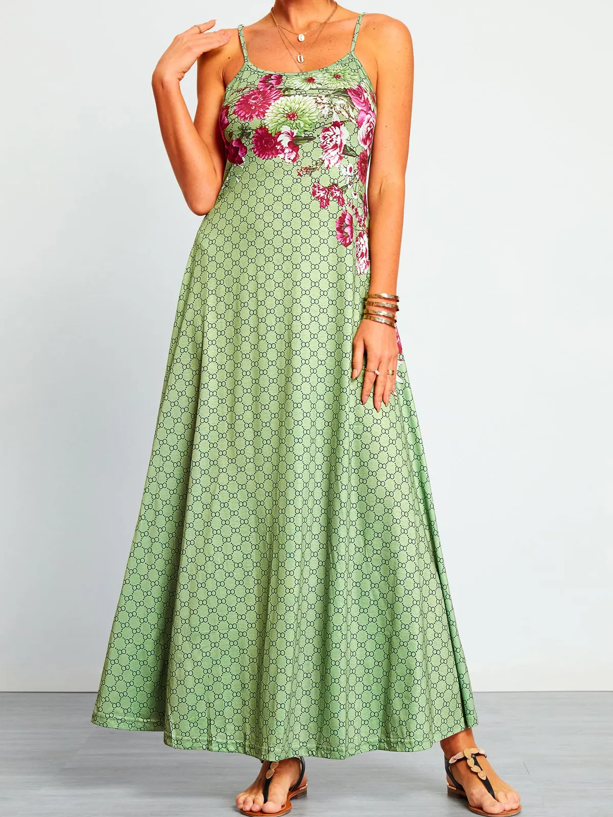 Casual Printed Floral Weaving Dress
