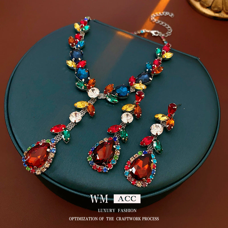 Women Luxurious Droplet Bell Heart Copper Electroplating Jewelry Sets