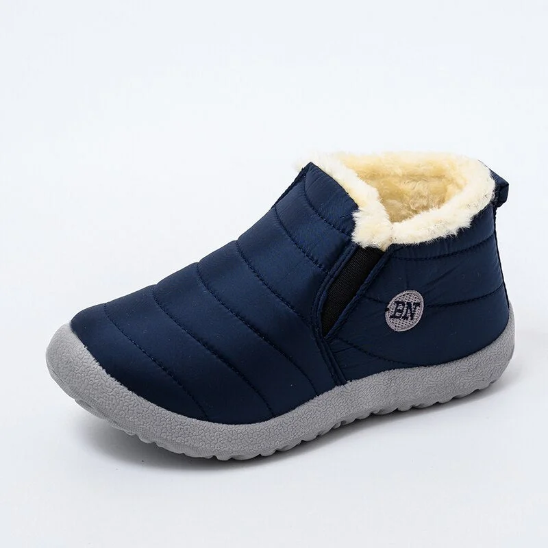 Snow Boots Women Shoes 2020 Waterproof Warm Plush Fur Ankle Boots Winter Female Slip On Flat Casual Shoes Ultralight Footwear
