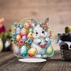 (US Only)Acrylic 2D Flat Print DIY Easter Egg Rabbit 5D DIY Diamond Art Tabletop Decor