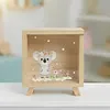Personalized Cute Floral Bunny Bear Animals Wooden Clear Money Box Piggy Bank with Name Room Decor Birthday Gift for Girls Kids