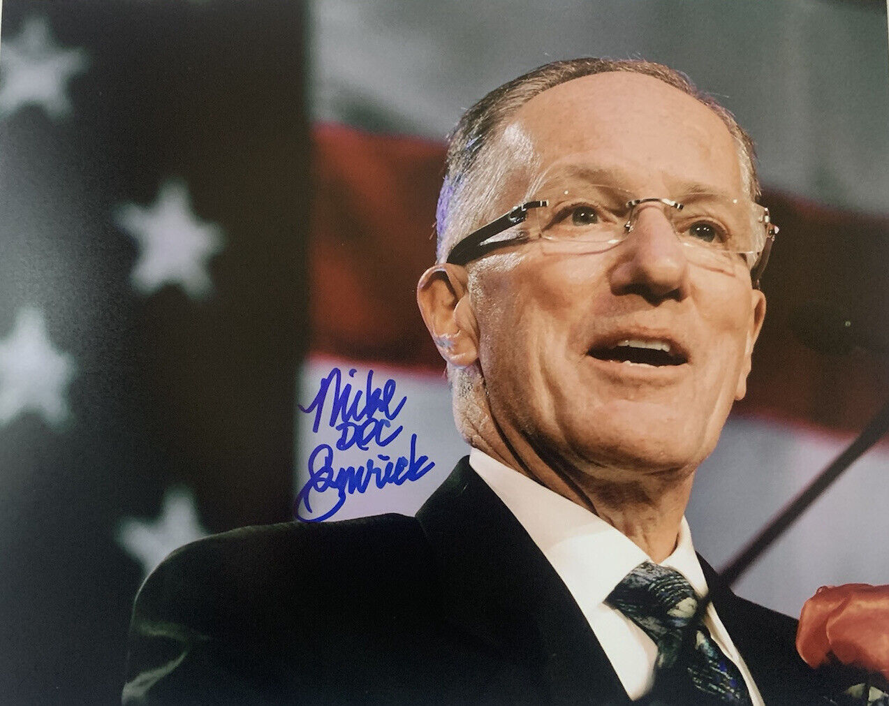 MIKE DOC EMRICK SIGNED 8x10 Photo Poster painting HOCKEY ANNOUNCER AUTOGRAPHED AUTHENTIC