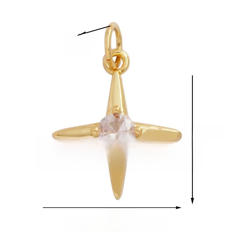 1 Piece 12 * 23mm 15*15mm 5*12mm Hole 5~5.9mm Half 925 Silver Zircon Sun Moon Pendant Jewelry Accessories