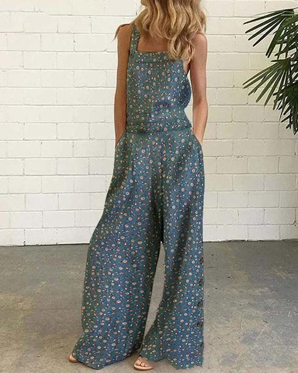 Women's Printed Vintage One-Pieces Jumpsuit