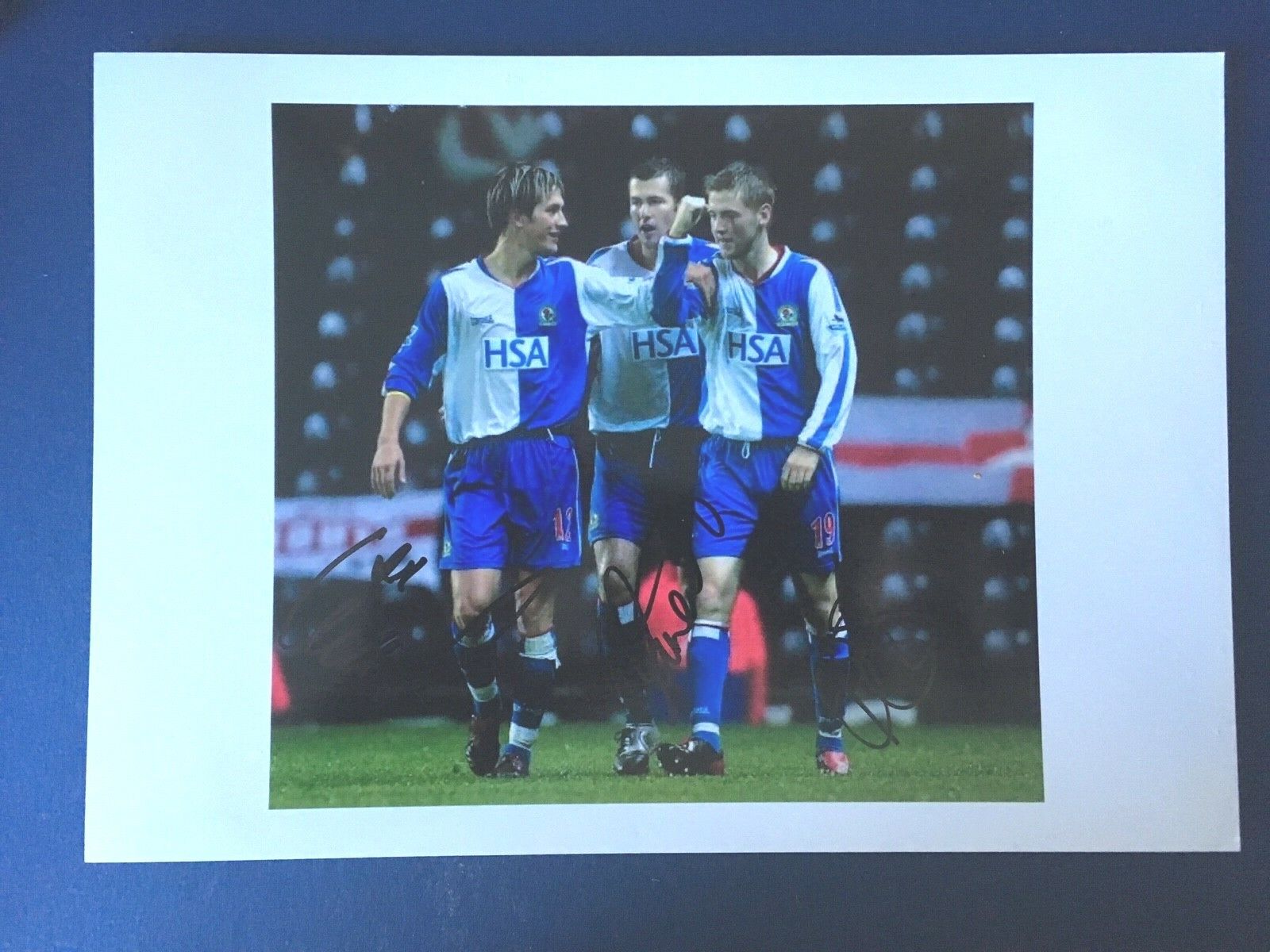 PEDERSON / ERMERSON / GALLACHER - FORMER BLACKBURN FOOTBALLERS - SIGNED Photo Poster painting