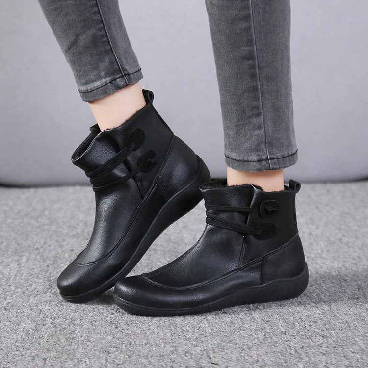 Women's winter Martin boots 2021 new retro and nude short boots plus velvet thick black thick-soled large size platform boots