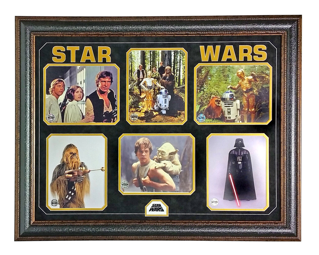 Star Wars 8x10 Collage Framed Hammill Ford Mayhew Un Autograph Movie Episode