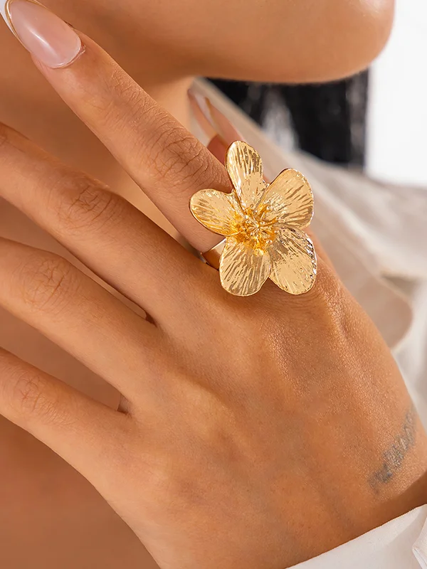 Geometric Flower Shape Rings Accessories